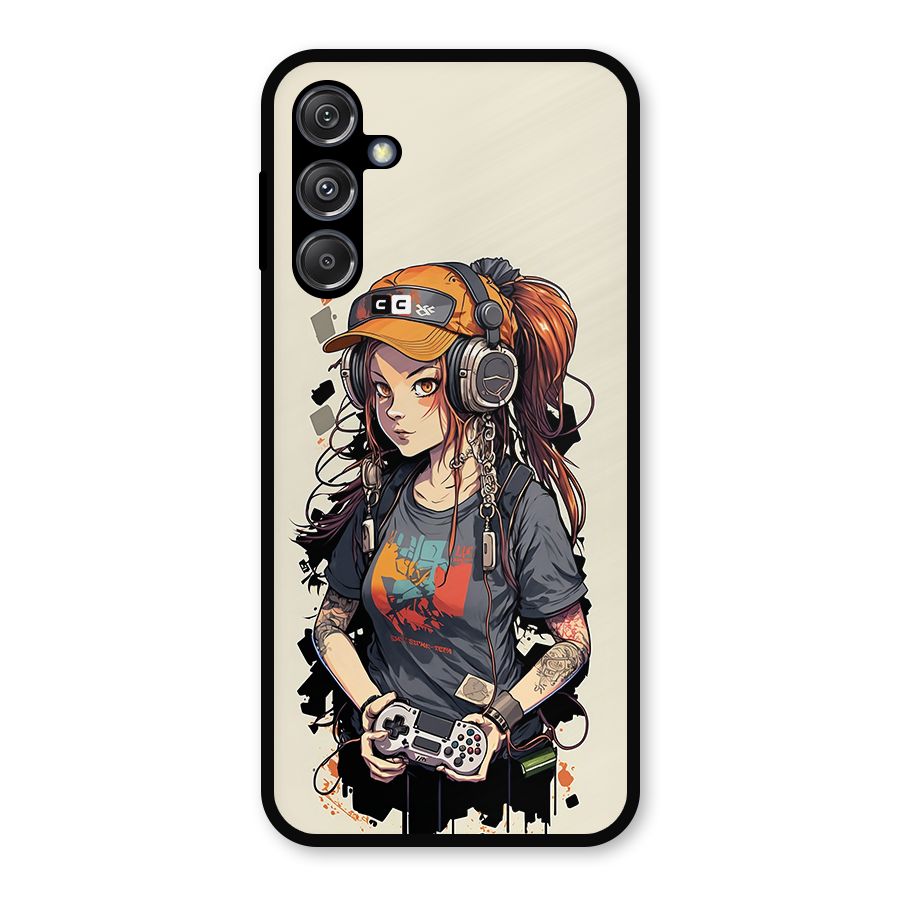 Cool Gamer Girl Metal Back Case for Galaxy M34 5G