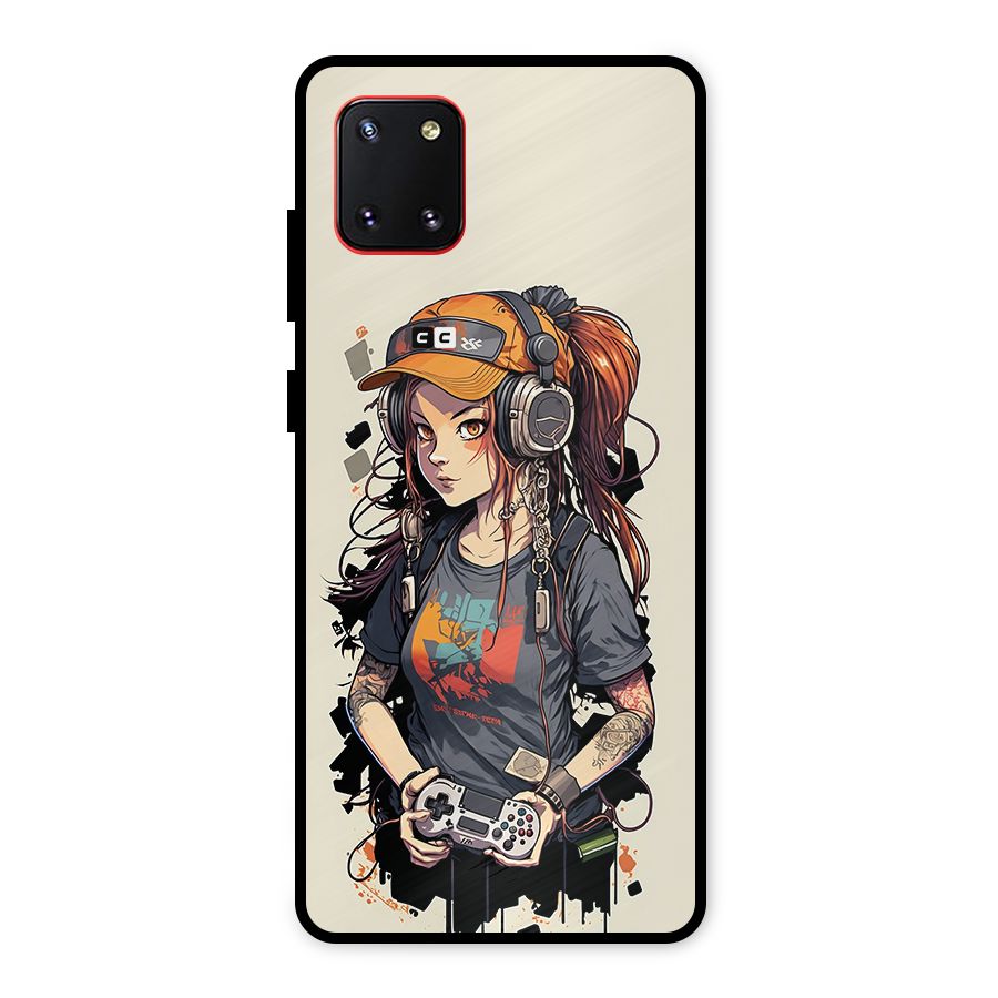 Cool Gamer Girl Metal Back Case for Galaxy Note 10 Lite