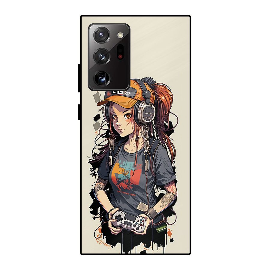 Cool Gamer Girl Metal Back Case for Galaxy Note 20 Ultra