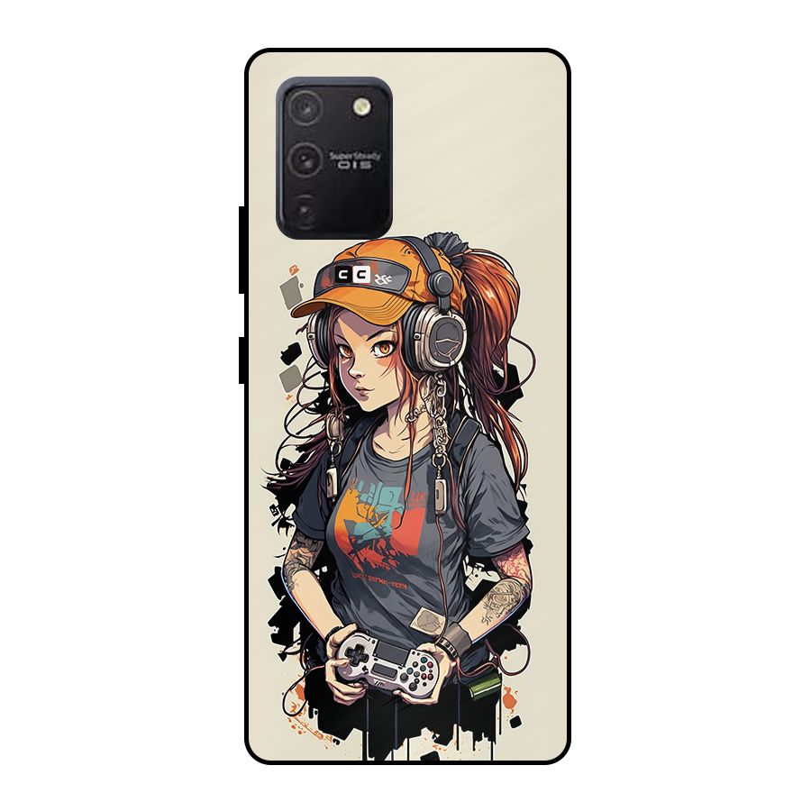 Cool Gamer Girl Metal Back Case for Galaxy S10 Lite