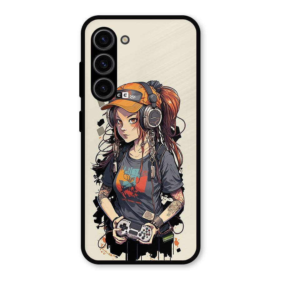 Cool Gamer Girl Metal Back Case for Galaxy S23