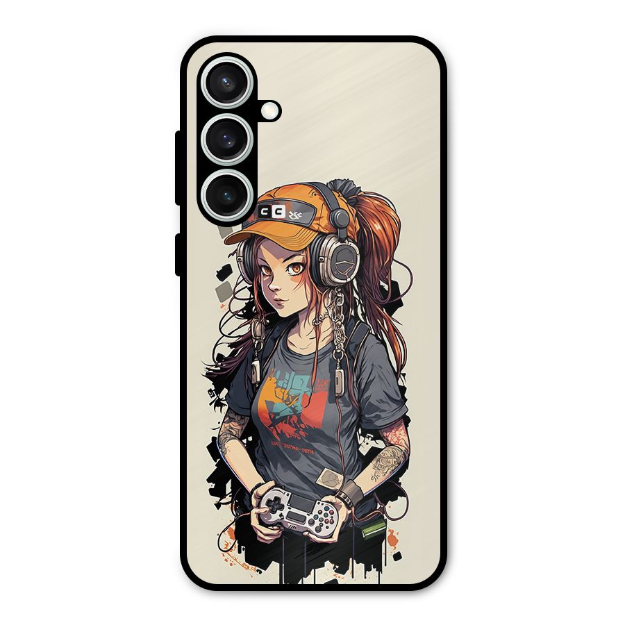 Cool Gamer Girl Metal Back Case for Galaxy S23 FE