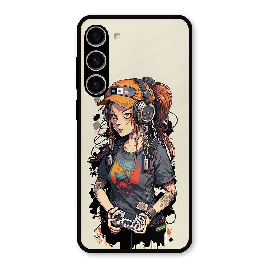 Cool Gamer Girl Metal Back Case for Galaxy S23 Plus