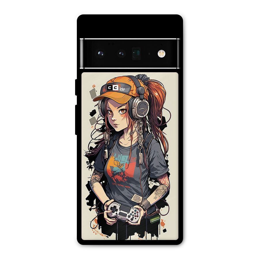 Cool Gamer Girl Metal Back Case for Google Pixel 6 Pro
