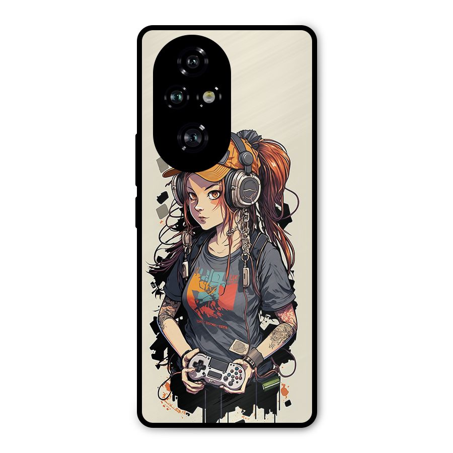 Cool Gamer Girl Metal Back Case for Honor 200 Pro