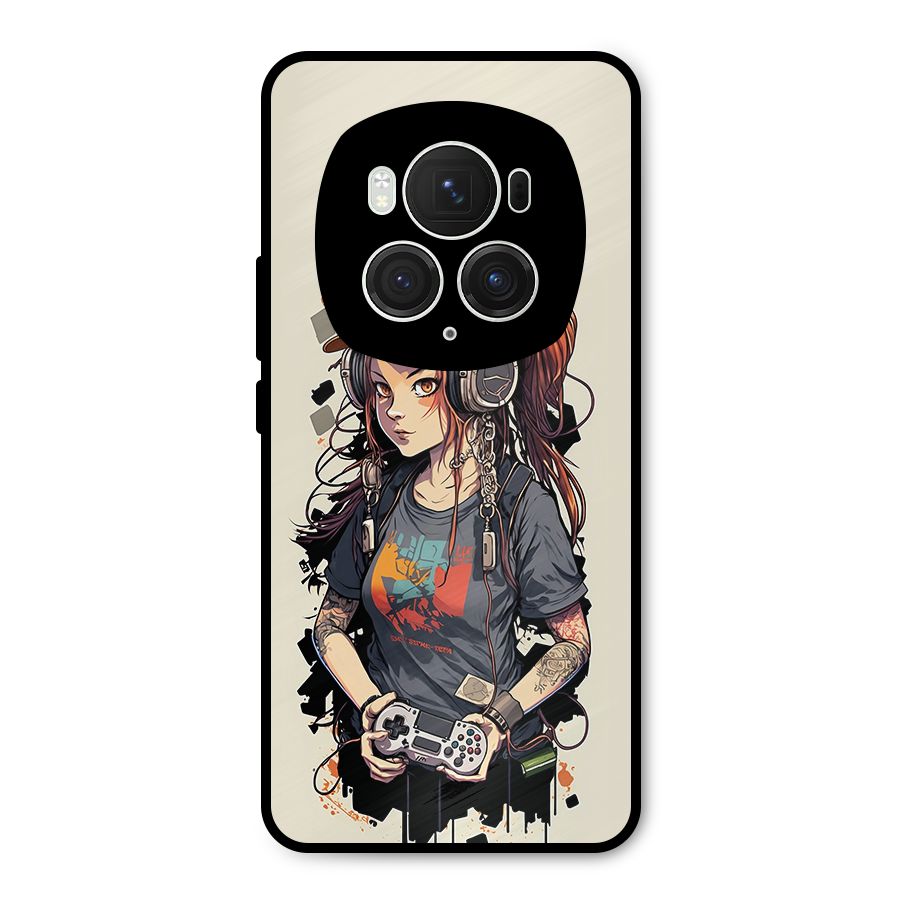 Cool Gamer Girl Metal Back Case for Honor Magic6 Pro
