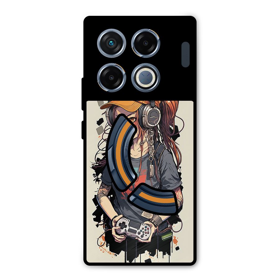 Cool Gamer Girl Metal Back Case for Infinix GT 20 Pro