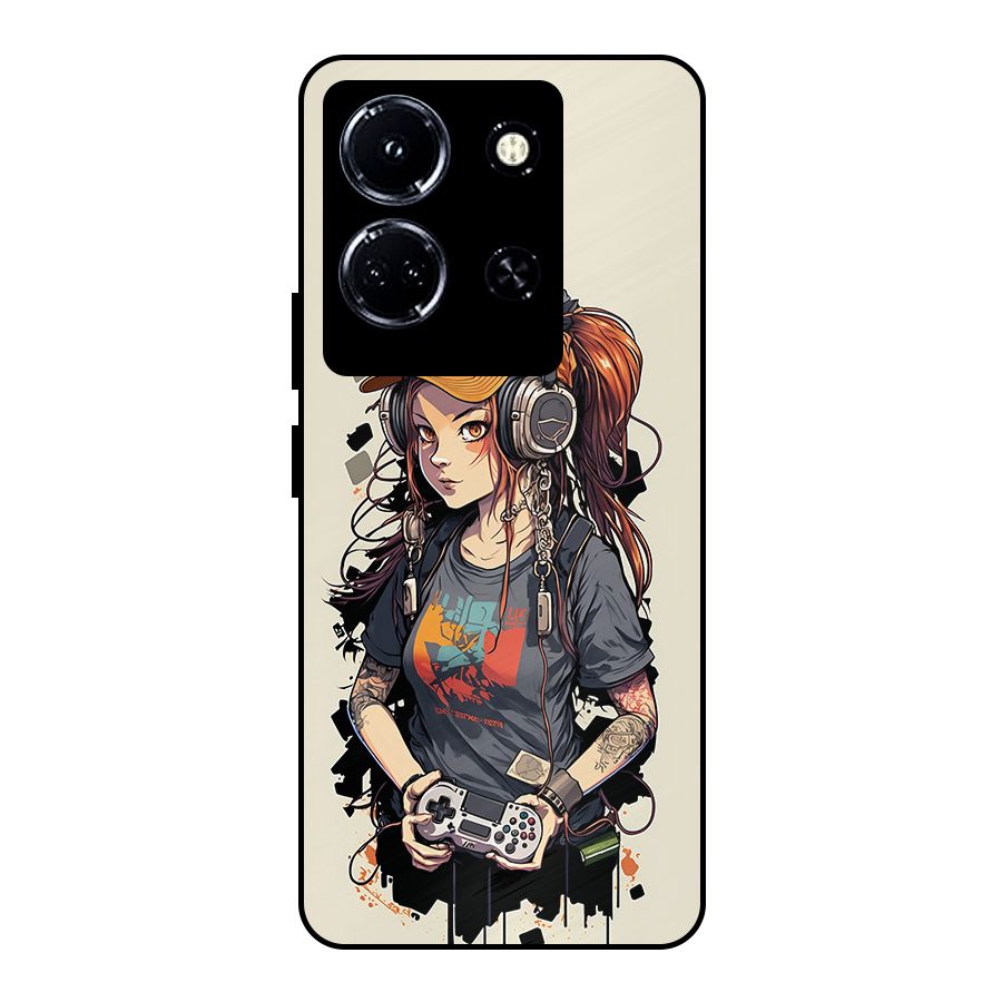 Cool Gamer Girl Metal Back Case for Infinix Note 30 5G