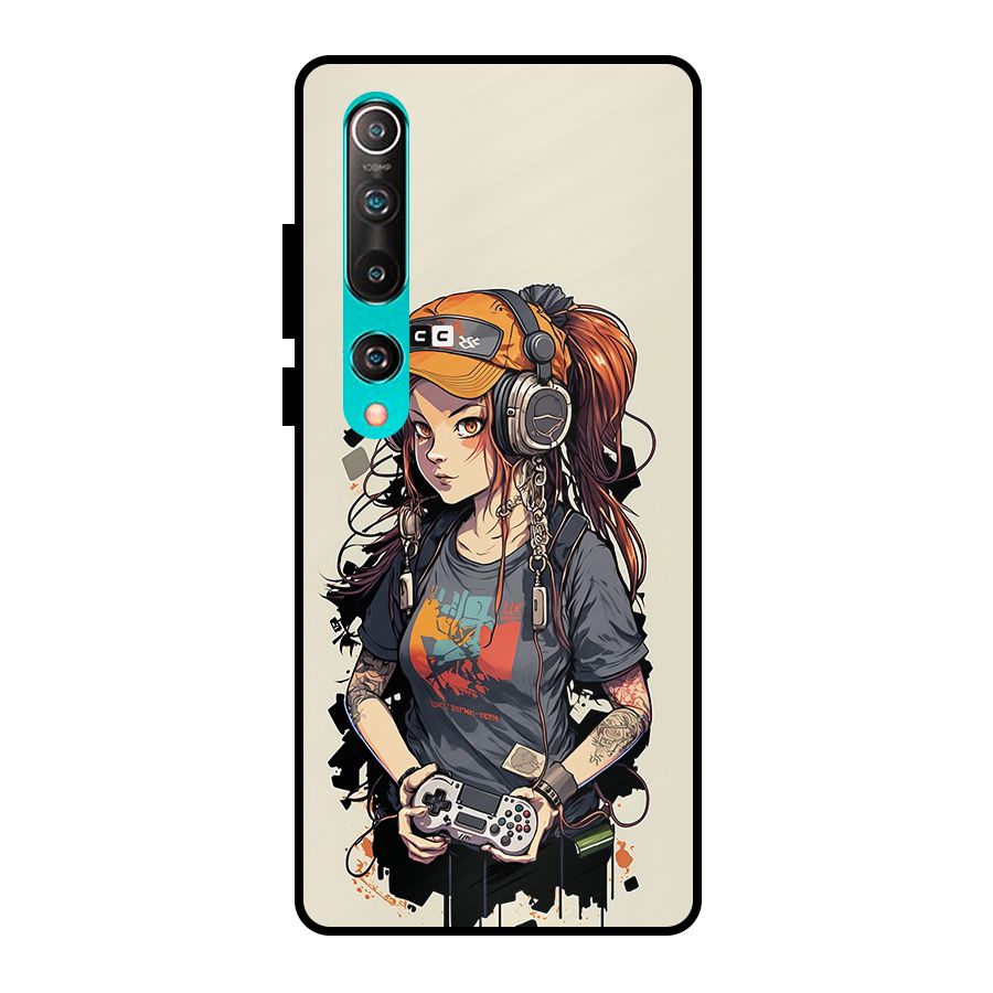 Cool Gamer Girl Metal Back Case for Mi 10