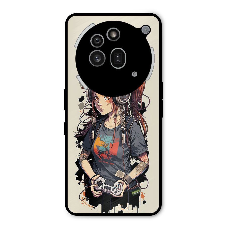 Cool Gamer Girl Metal Back Case for Nothing Phone 3a Pro