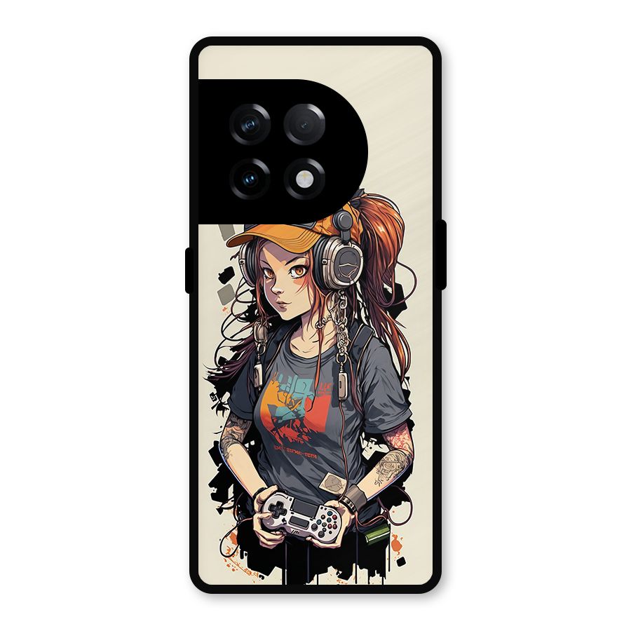 Cool Gamer Girl Metal Back Case for OnePlus 11R