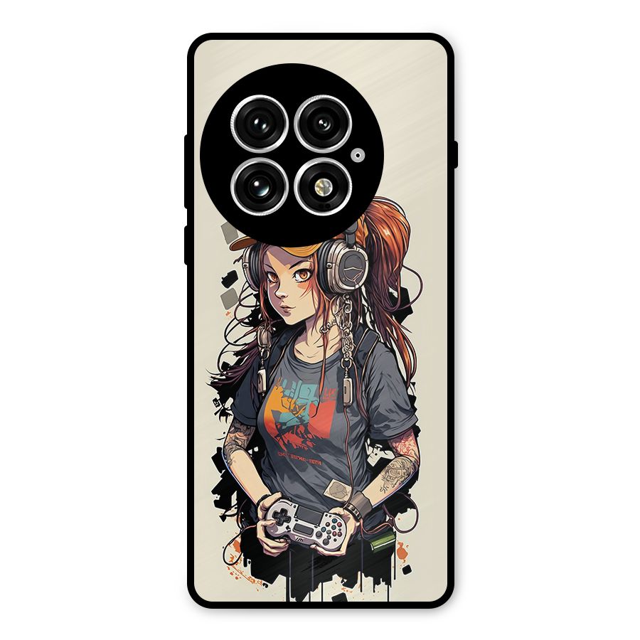 Cool Gamer Girl Metal Back Case for OnePlus 13