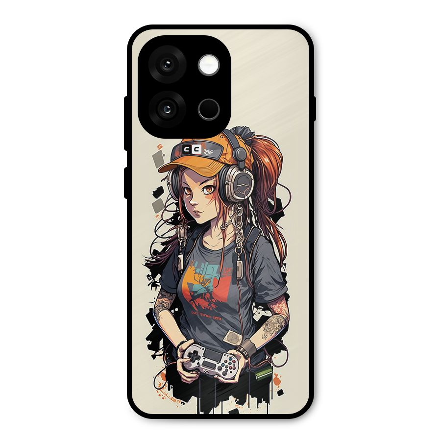 Cool Gamer Girl Metal Back Case for OnePlus 13s