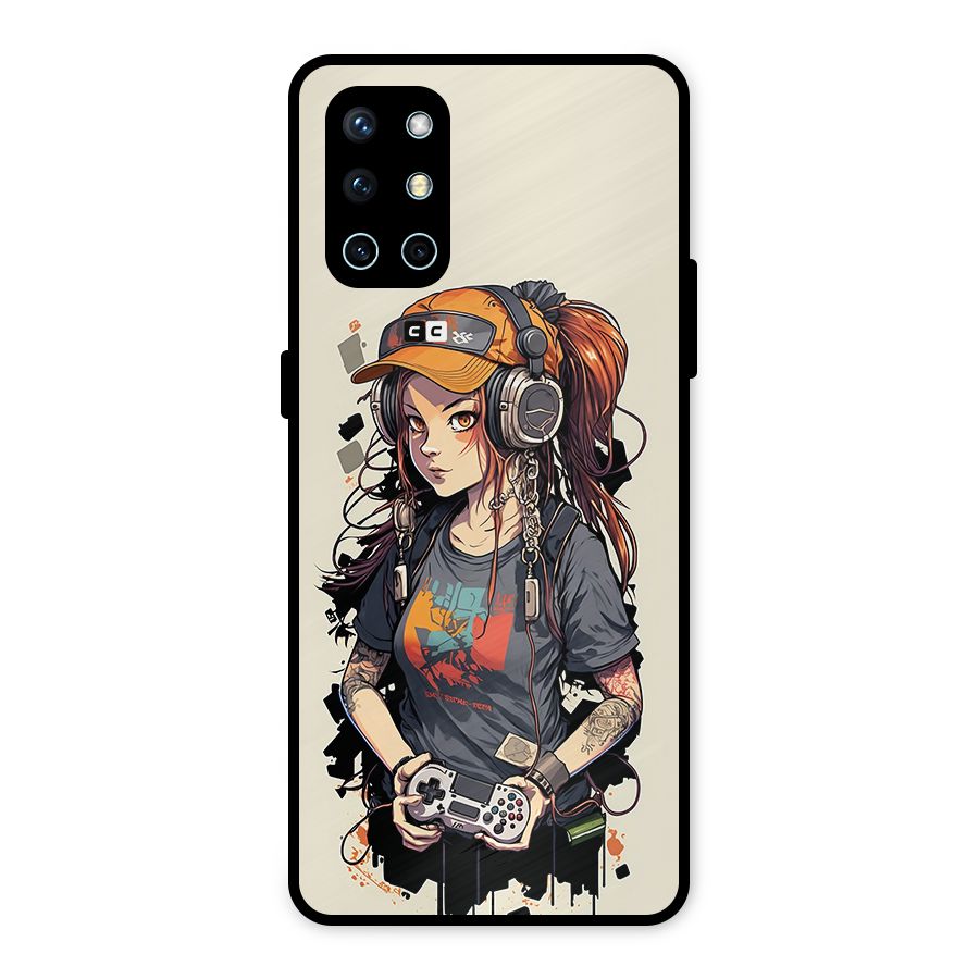Cool Gamer Girl Metal Back Case for OnePlus 9R