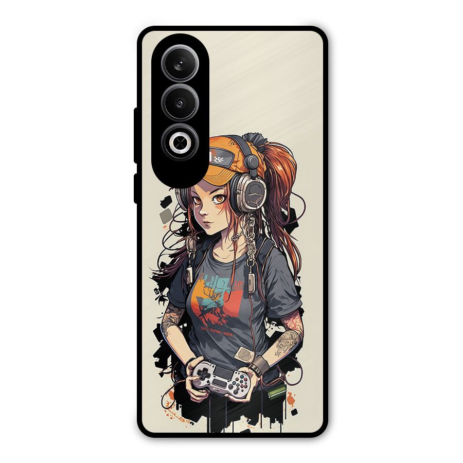 Cool Gamer Girl Metal Back Case for OnePlus Nord CE4