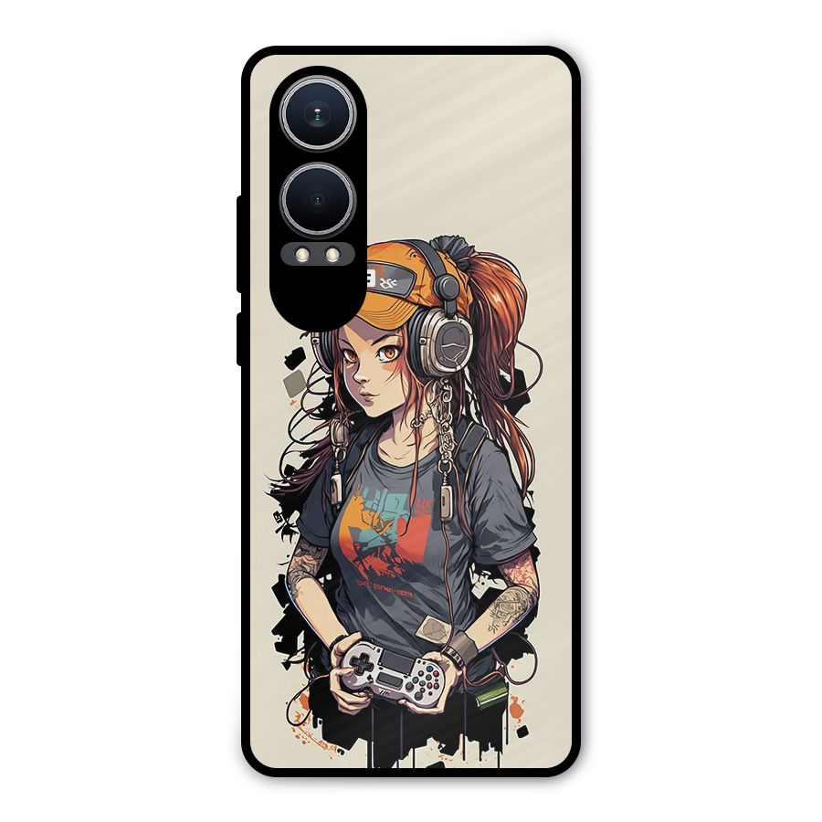 Cool Gamer Girl Metal Back Case for OnePlus Nord CE4 Lite