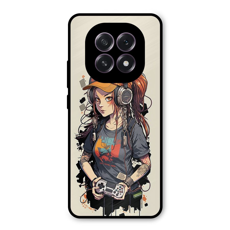 Cool Gamer Girl Metal Back Case for Oppo F29