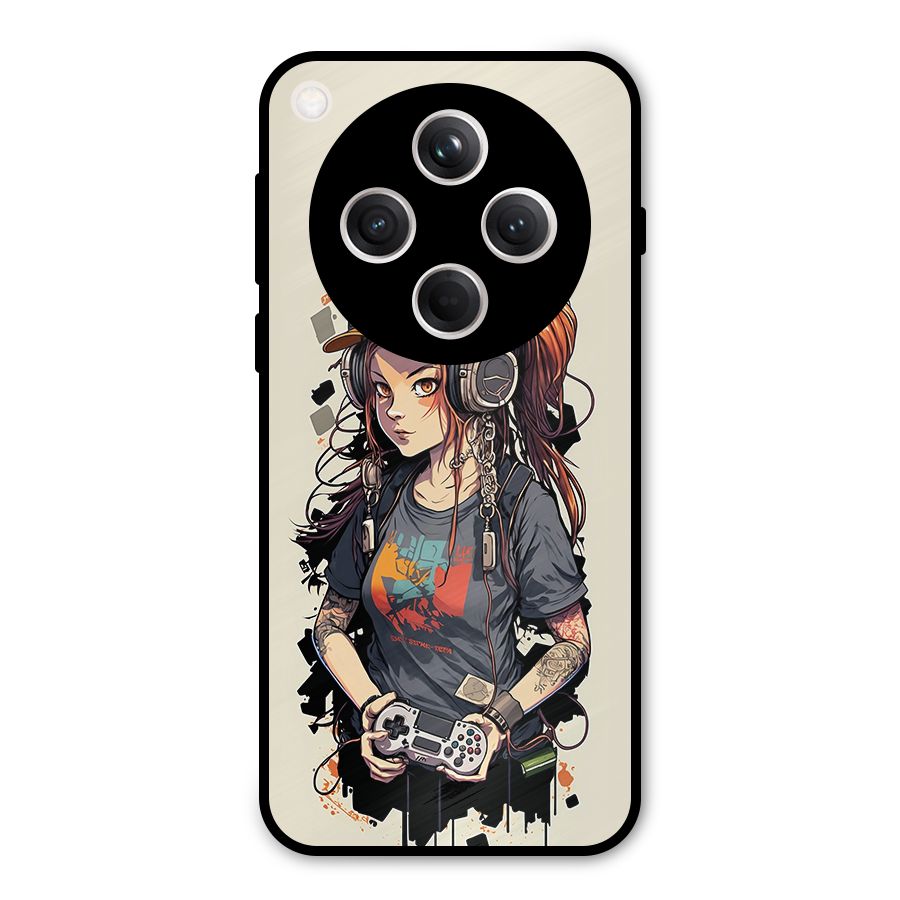 Cool Gamer Girl Metal Back Case for Oppo Find X8