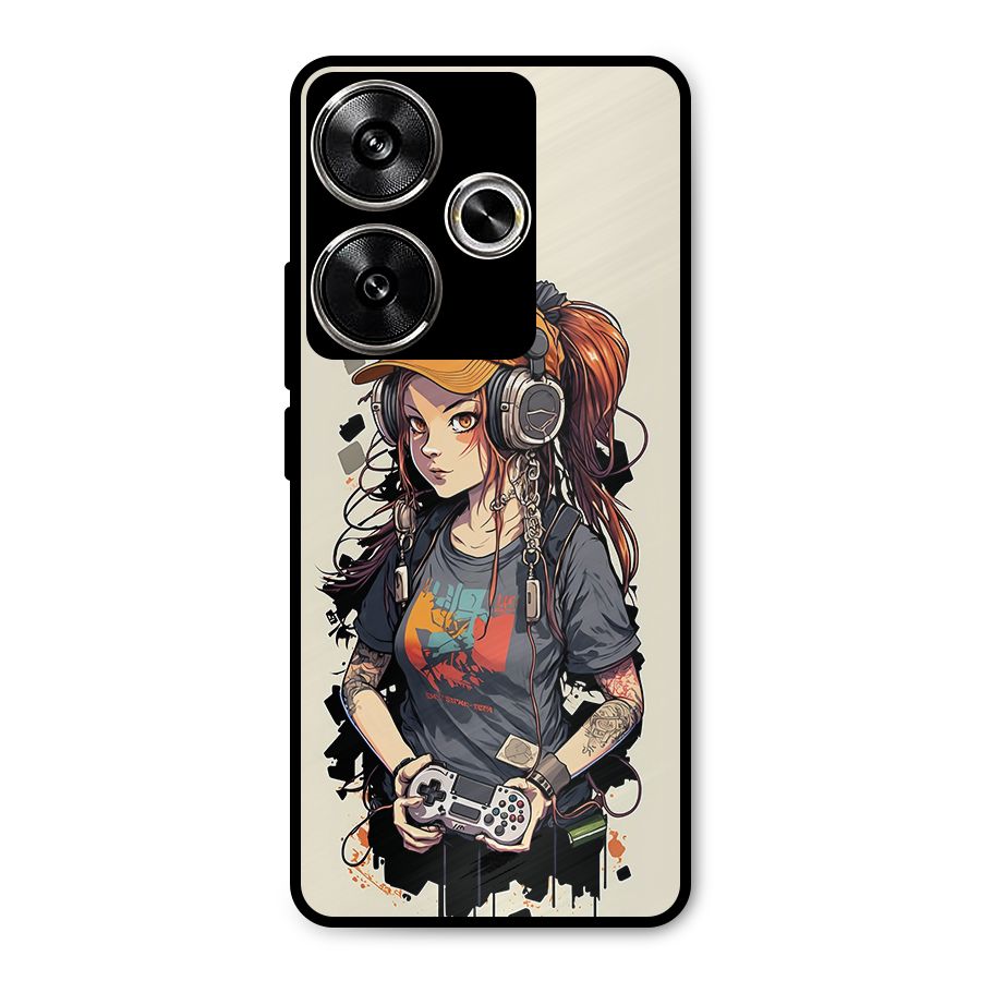 Cool Gamer Girl Metal Back Case for Poco F6