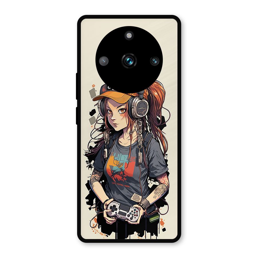 Cool Gamer Girl Metal Back Case for Realme 11 Pro Plus