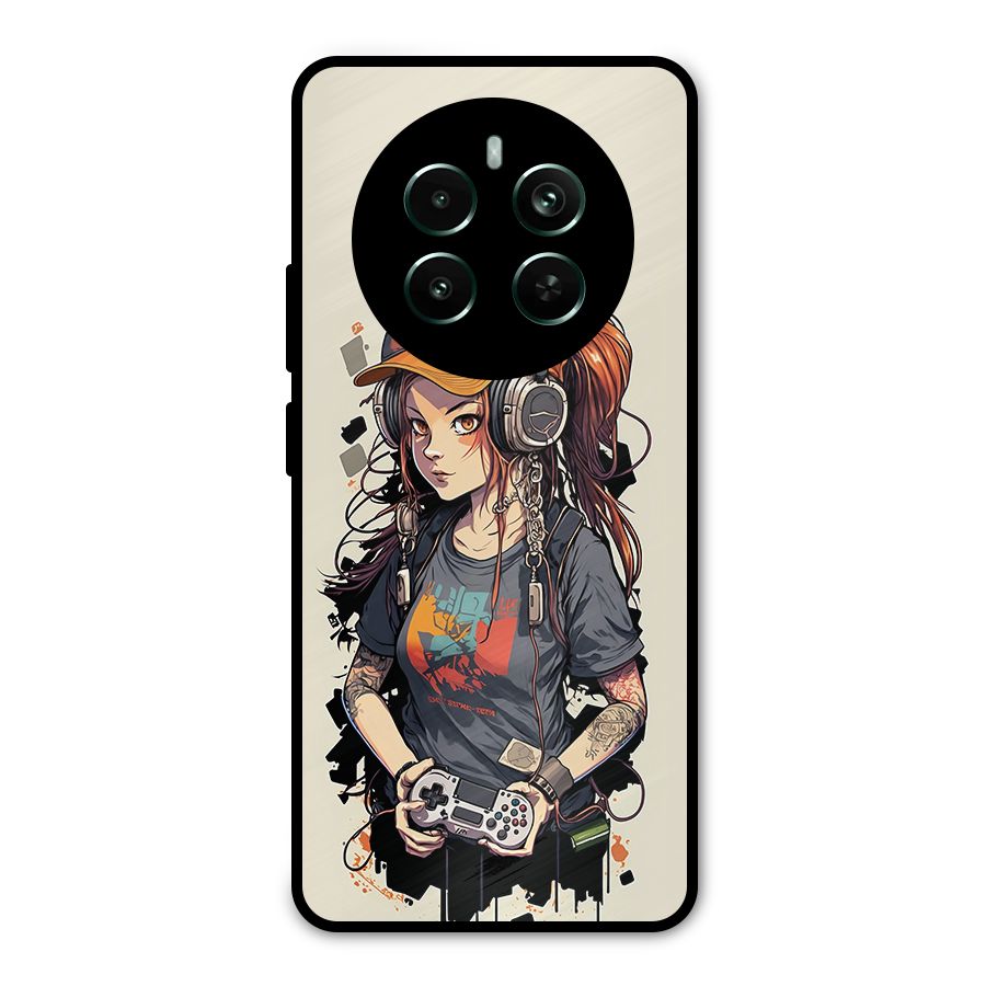 Cool Gamer Girl Metal Back Case for Realme 12 Pro Plus