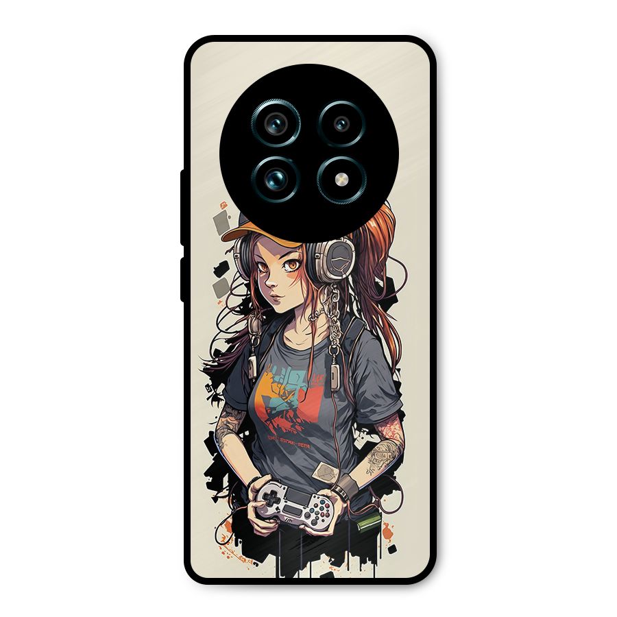 Cool Gamer Girl Metal Back Case for Realme 13 Pro Plus