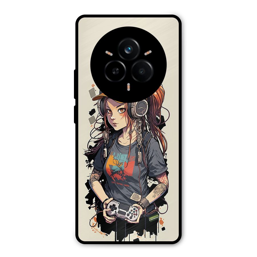 Cool Gamer Girl Metal Back Case for Realme 14 Pro