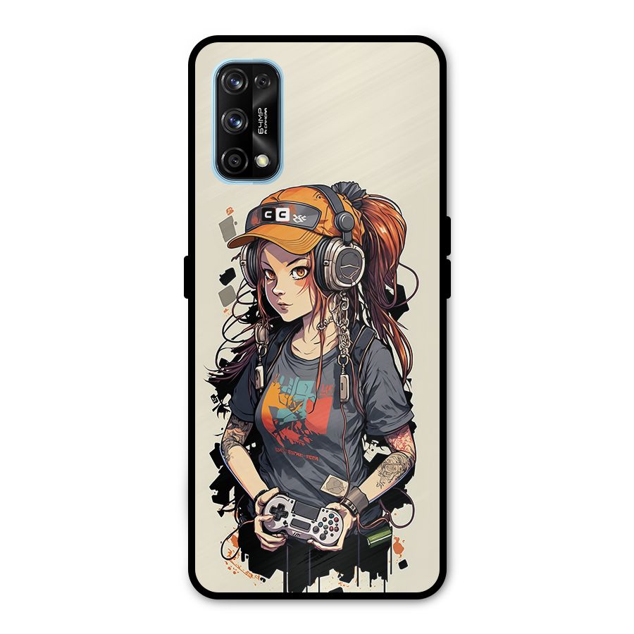 Cool Gamer Girl Metal Back Case for Realme 7 Pro
