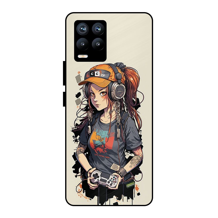 Cool Gamer Girl Metal Back Case for Realme 8 Pro