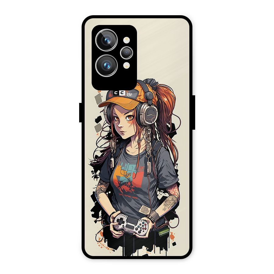 Cool Gamer Girl Metal Back Case for Realme GT2 Pro
