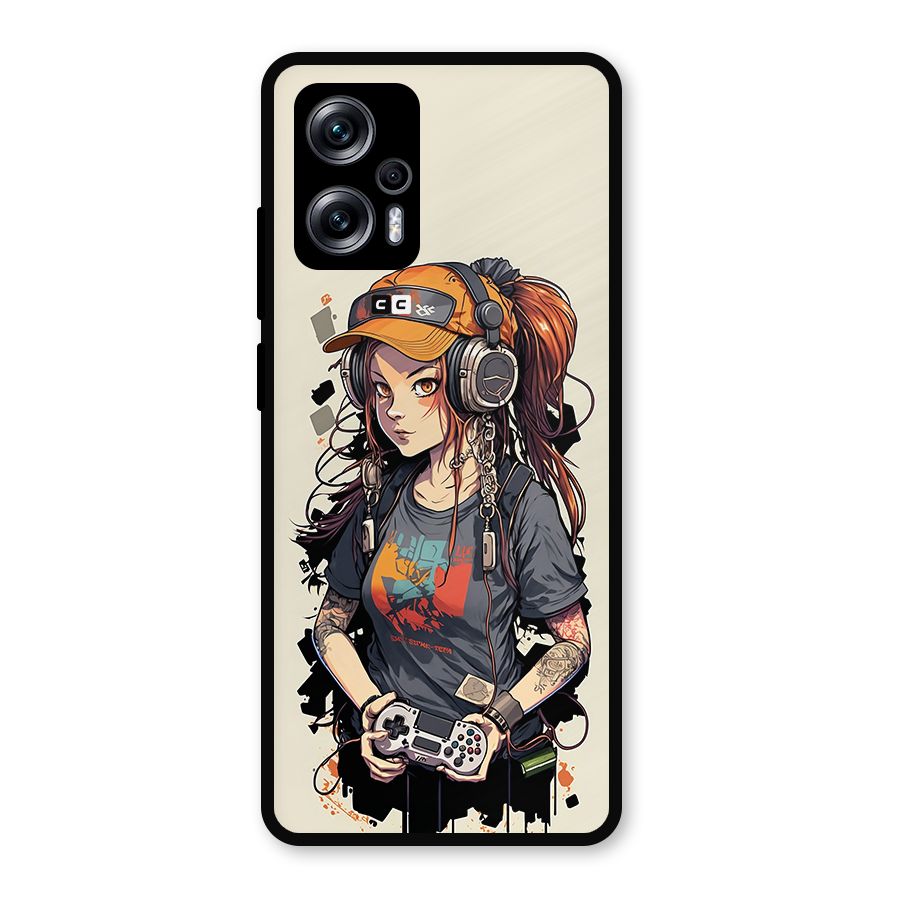 Cool Gamer Girl Metal Back Case for Redmi K50i