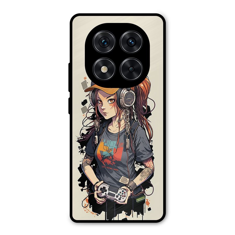 Cool Gamer Girl Metal Back Case for Redmi Note 14 Pro 5G