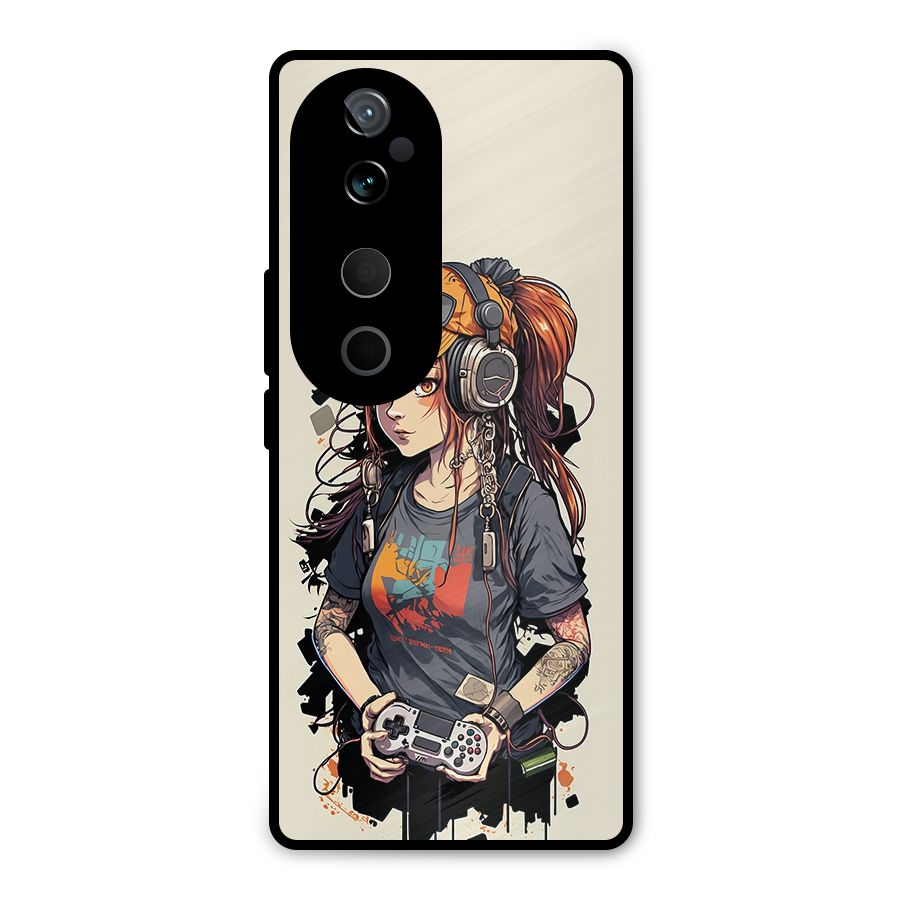 Cool Gamer Girl Metal Back Case for Vivo T3 Ultra