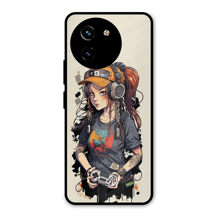 Cool Gamer Girl Metal Back Case for Vivo T3x