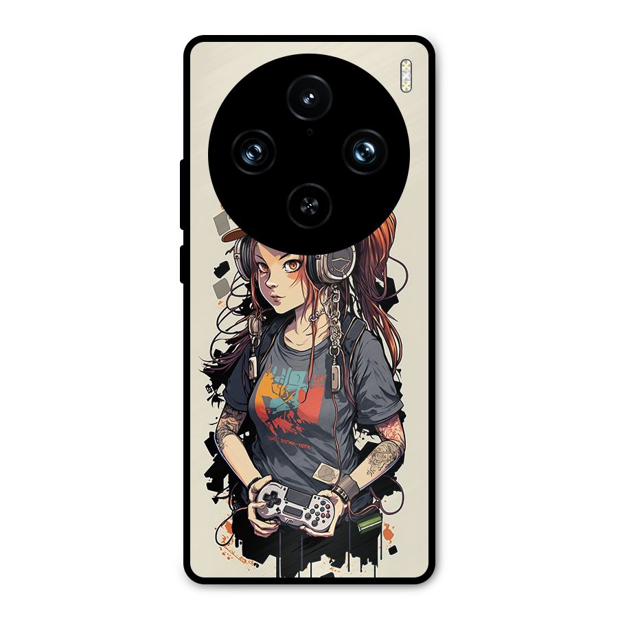 Cool Gamer Girl Metal Back Case for Vivo X100 Pro
