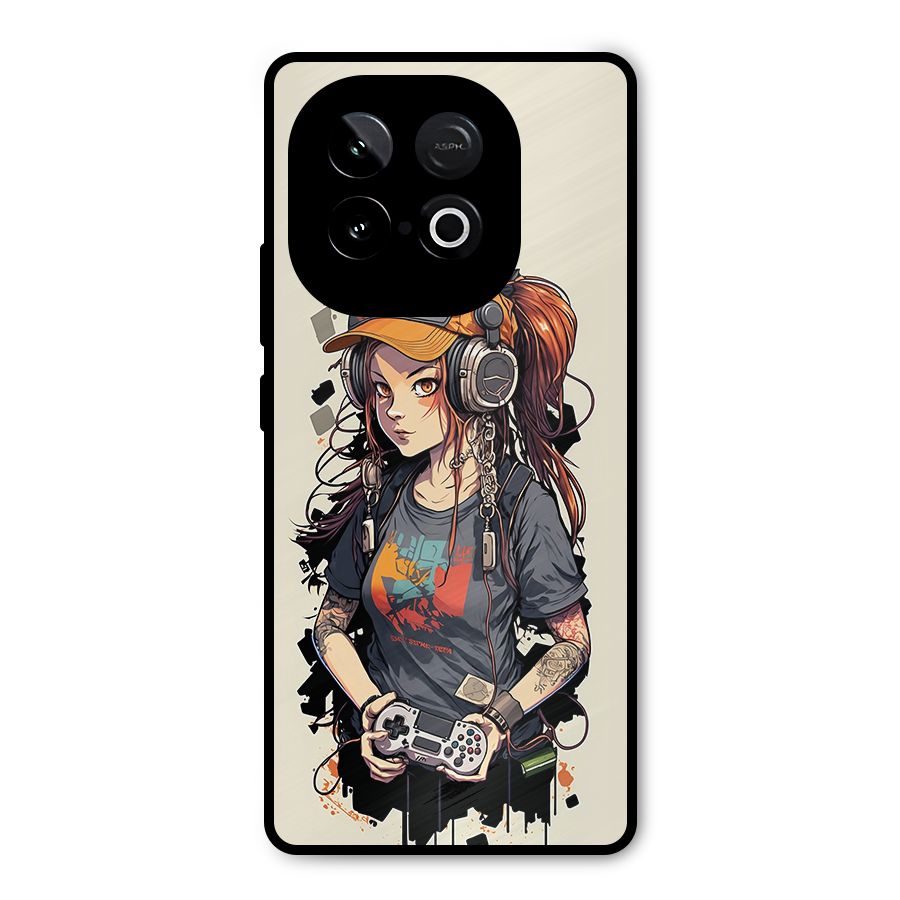 Cool Gamer Girl Metal Back Case for iQOO Neo 10