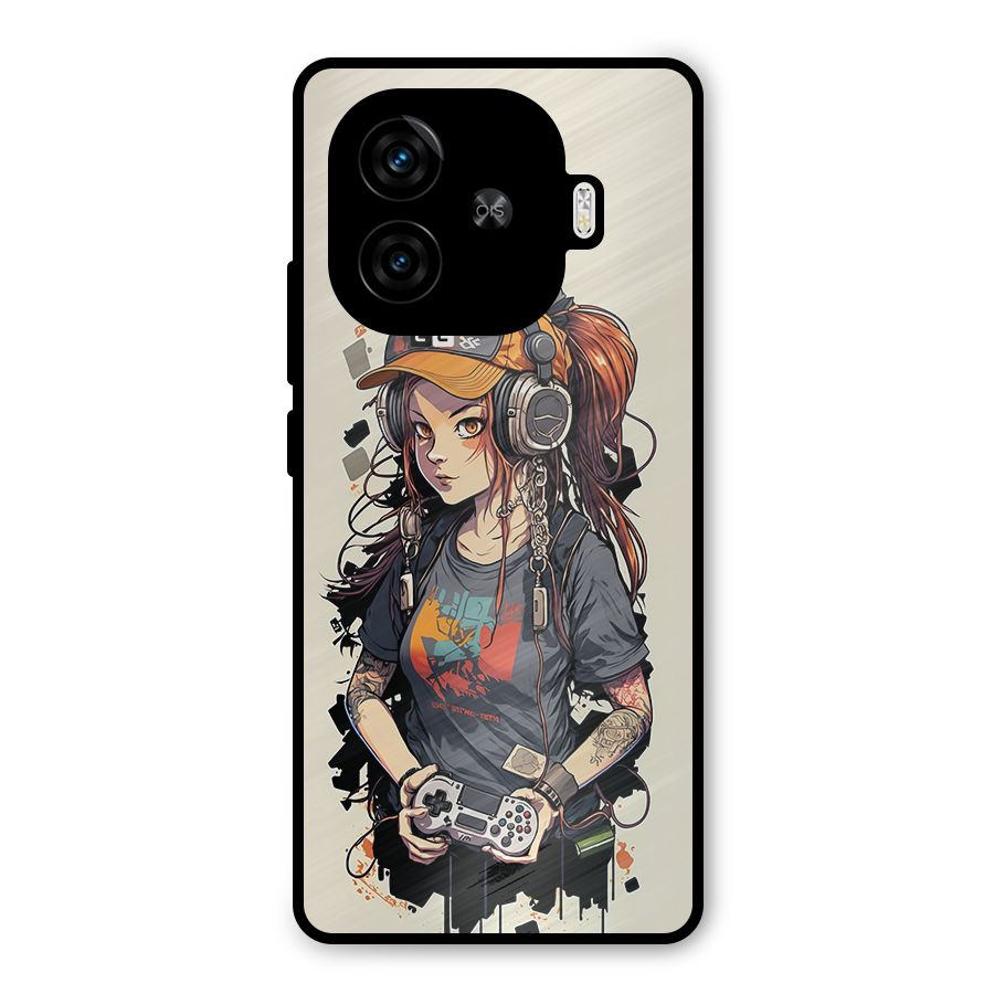 Cool Gamer Girl Metal Back Case for iQOO Neo 10R
