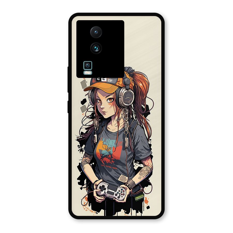 Cool Gamer Girl Metal Back Case for iQOO Neo 7 Pro