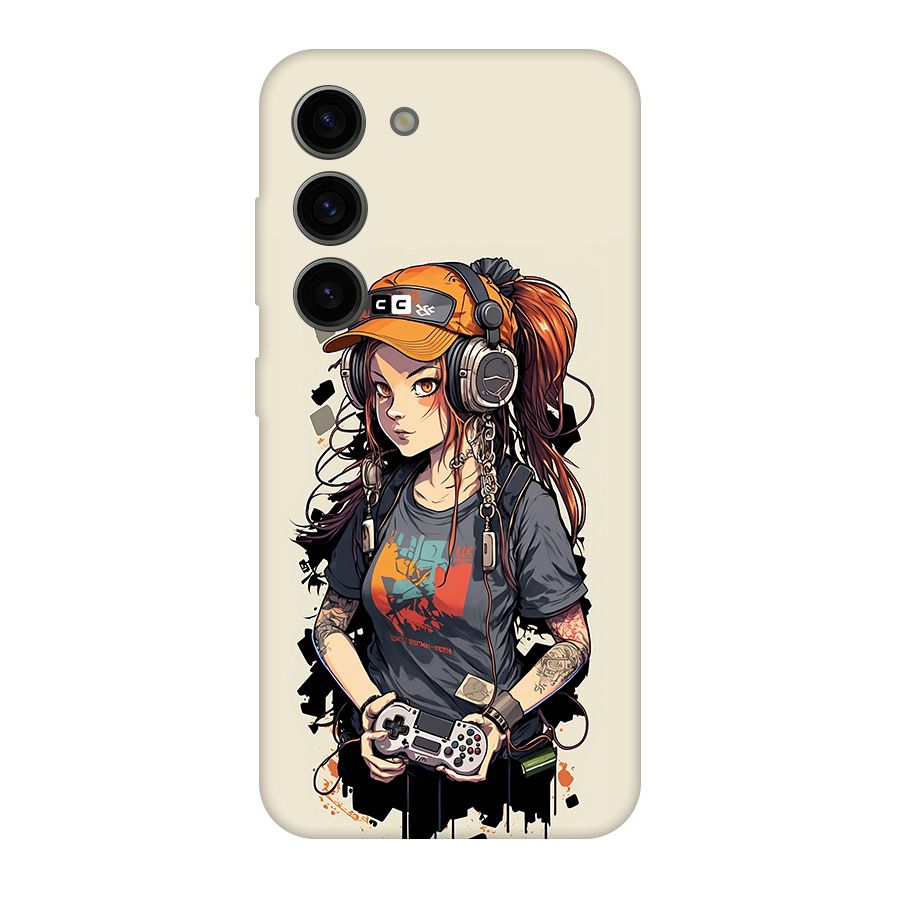 Cool Gamer Girl Original Polycarbonate Back Case for Galaxy S23