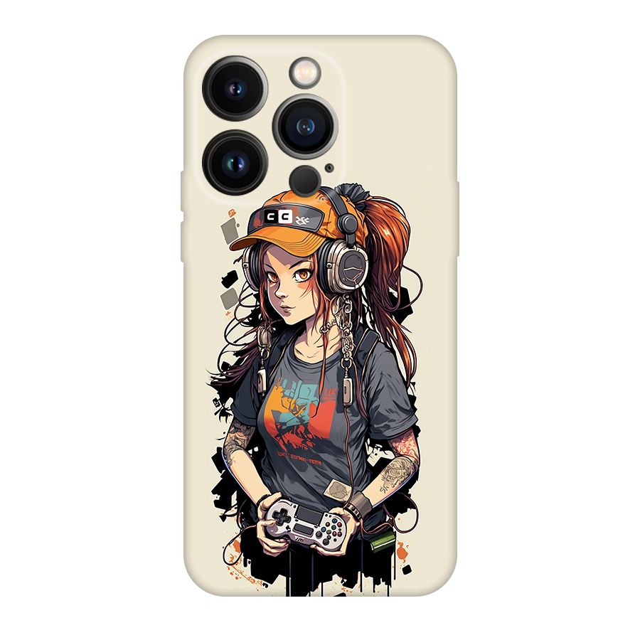 Cool Gamer Girl Original Polycarbonate Back Case for iPhone 14 Pro