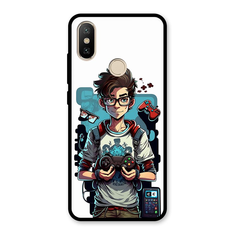 Cool Gamer Guy Glass Back Case for Redmi A2