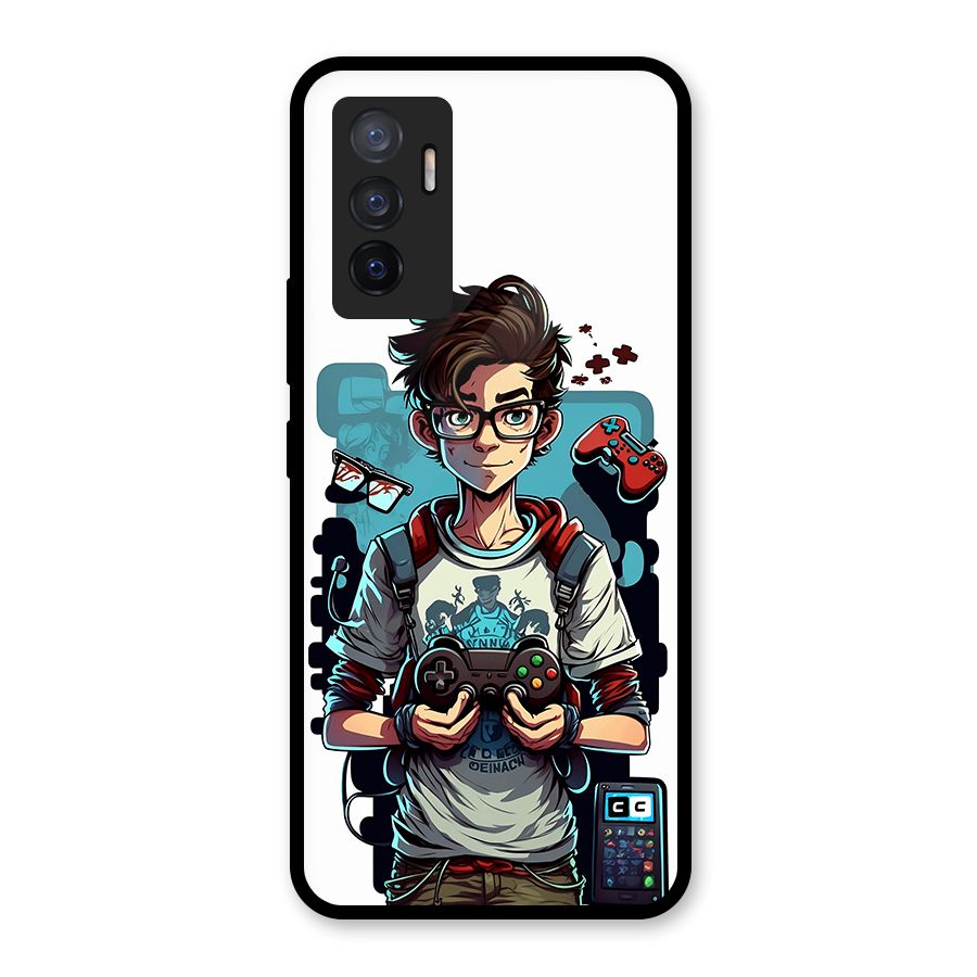 Cool Gamer Guy Glass Back Case for Vivo V23e