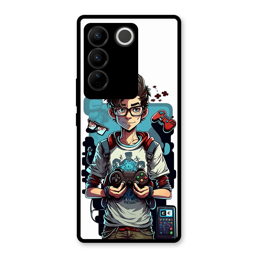 Cool Gamer Guy Glass Back Case for Vivo V27 Pro
