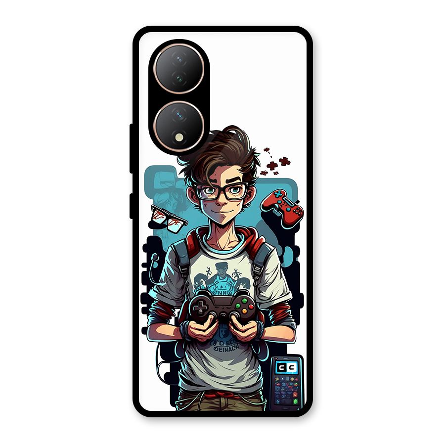 Cool Gamer Guy Glass Back Case for Vivo Y100A