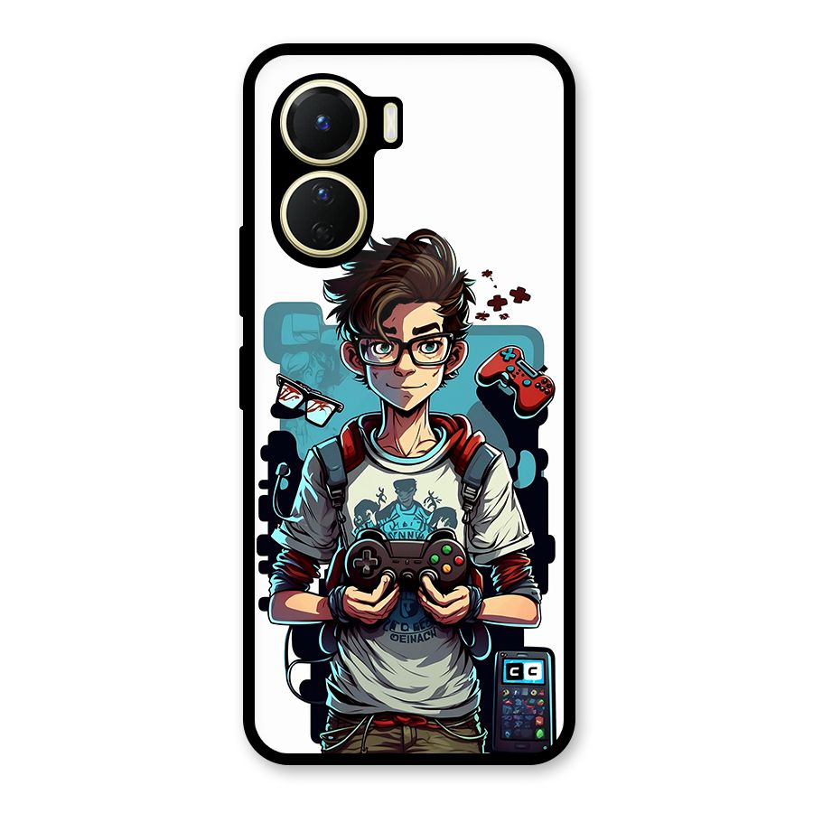 Cool Gamer Guy Glass Back Case for Vivo Y16