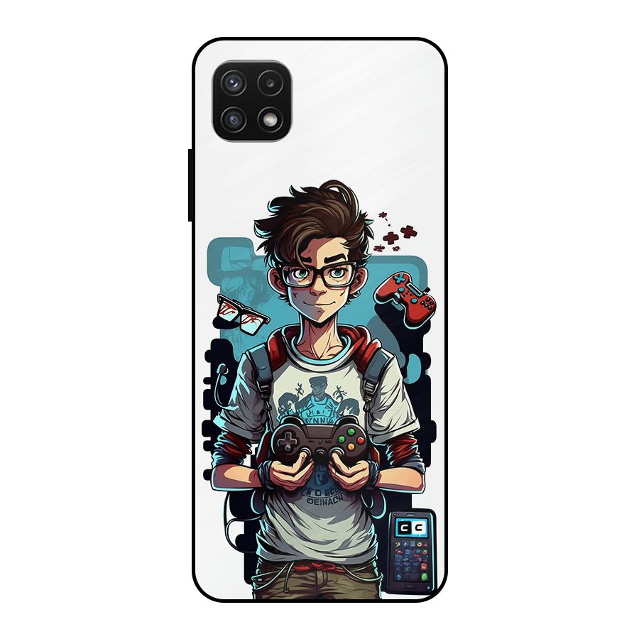 Cool Gamer Guy Metal Back Case for Galaxy A22 5G