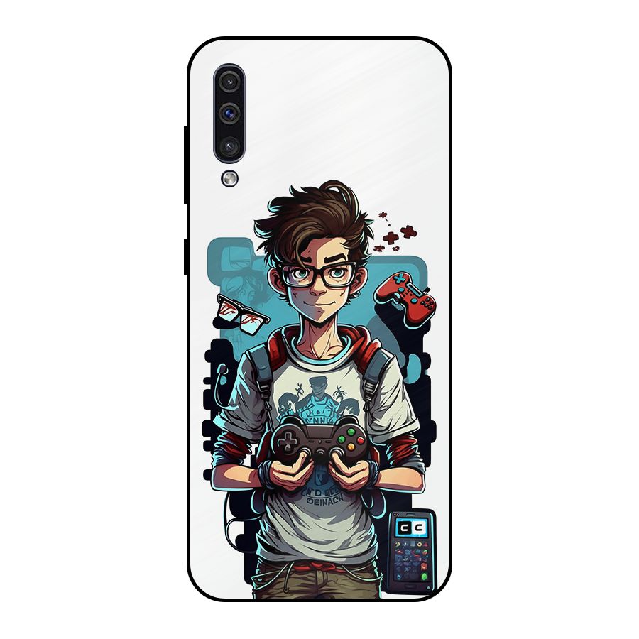 Cool Gamer Guy Metal Back Case for Galaxy A50s