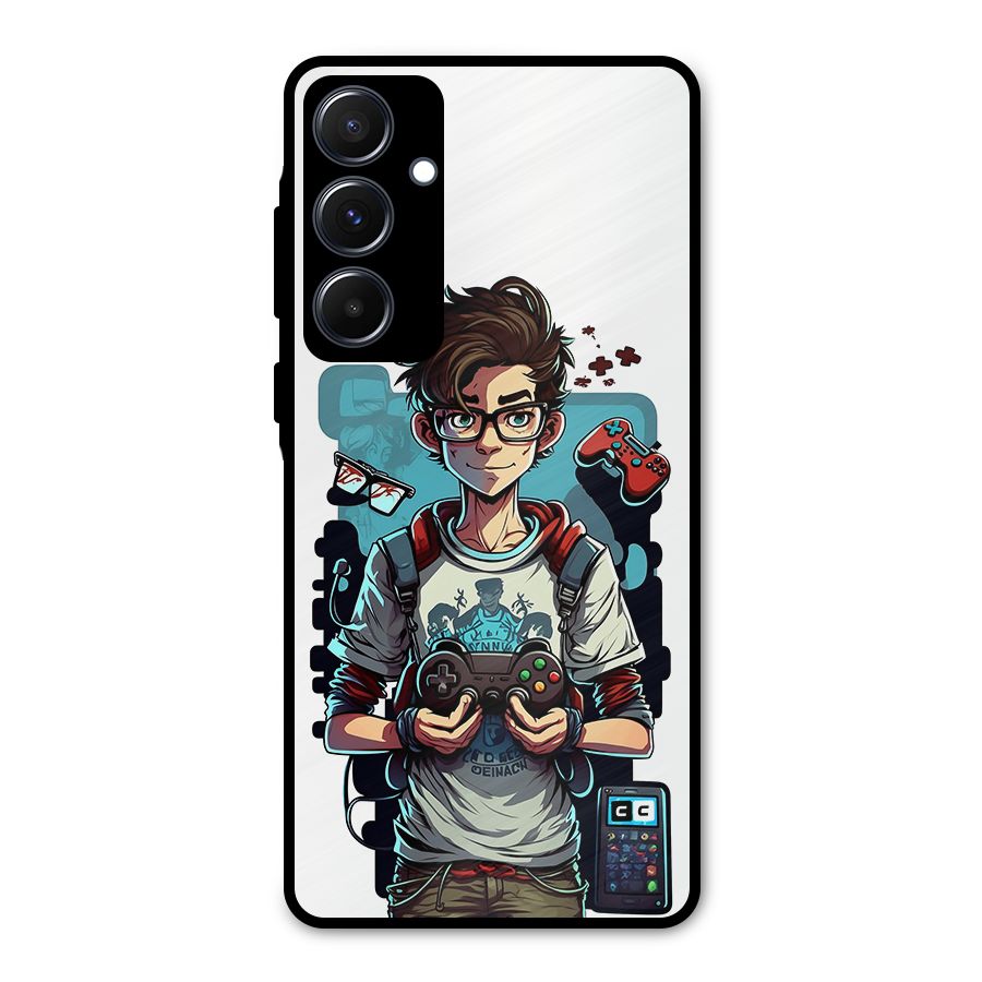 Cool Gamer Guy Metal Back Case for Galaxy A55