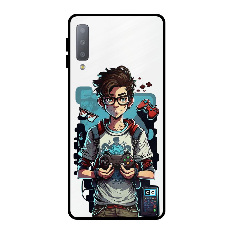 Cool Gamer Guy Metal Back Case for Galaxy A7 (2018)