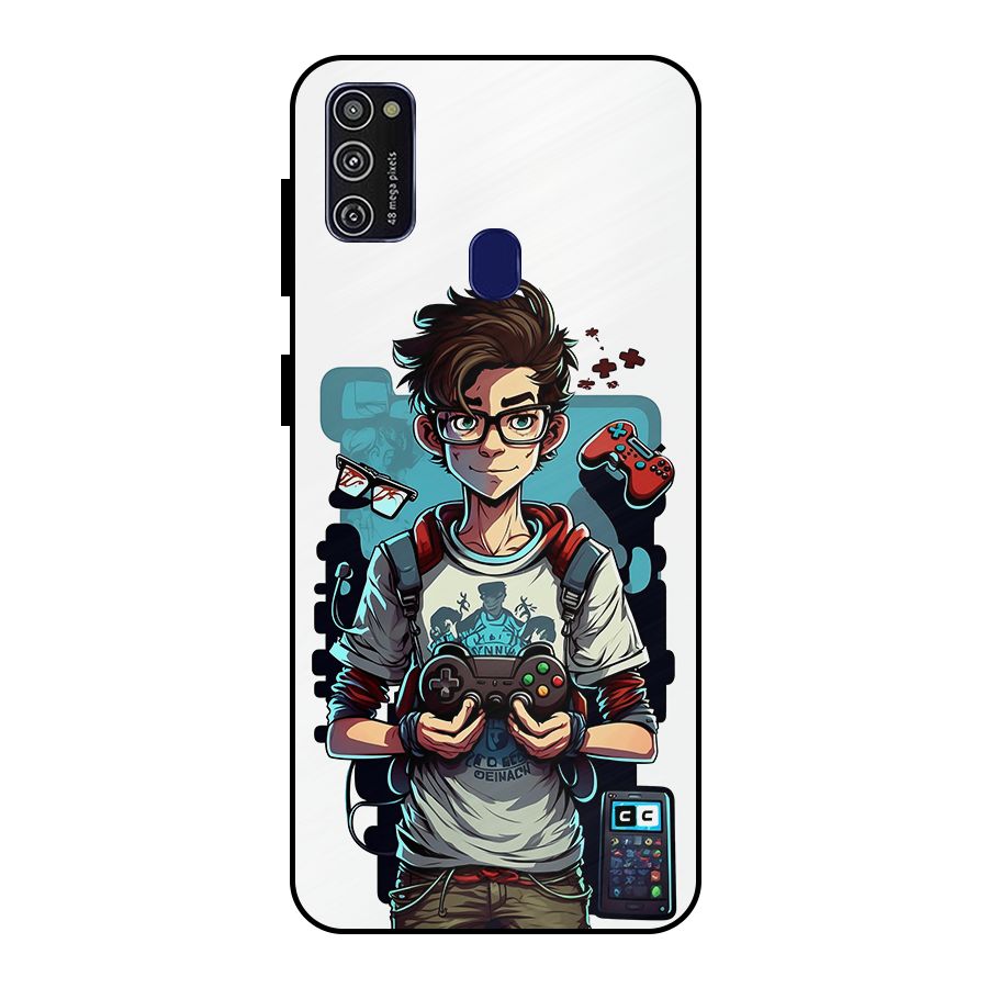 Cool Gamer Guy Metal Back Case for Galaxy M21